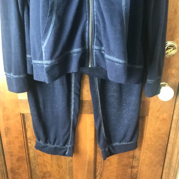 Make + Model Navy Blue Zip-Up Hoodie Jacket & Drawstring Joggers Set Size 3X - Picture 4 of 16